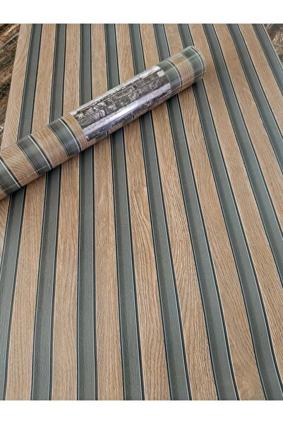 KMS HOME Kahverengi Çıta Desenli Silinebilir Duvar Kağıdı 5,3 M²