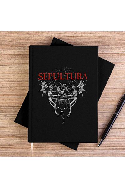 Z zepplin Sepultura Angel Black Unlined Canvas Notebook