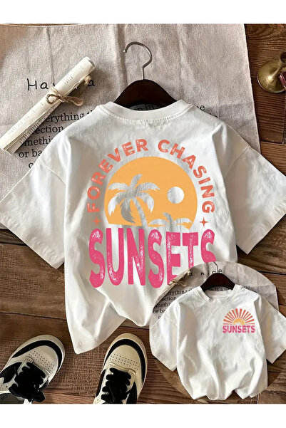 AEMİ Μπλουζάκι Unisex Sunsets με στάμπα Oversize Crew Neck