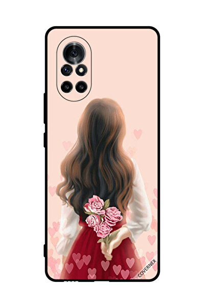 Covernex غطاء حماية لهاتف هواوي نوفا 8 - فتاة تخفي الزهور