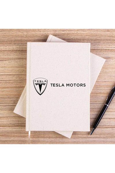 Z zepplin Tesla Motors Cream Unlined Canvas Notebook