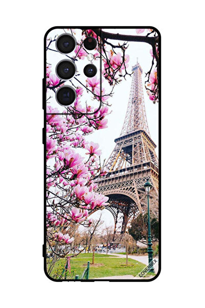 Covernex غطاء حماية لهاتف سامسونج S21 Ultra 5G بطبعة زهور وبرج إيفل