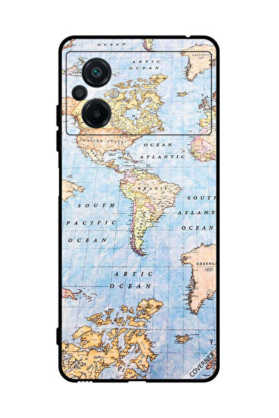 Covernex غطاء حماية لهاتف Xiaomi Poco M5 4G خريطة العالم
