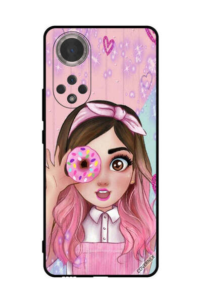 Covernex غطاء حماية لهاتف Honor 50 - فتاة صغيرة لطيفة تحمل دونات