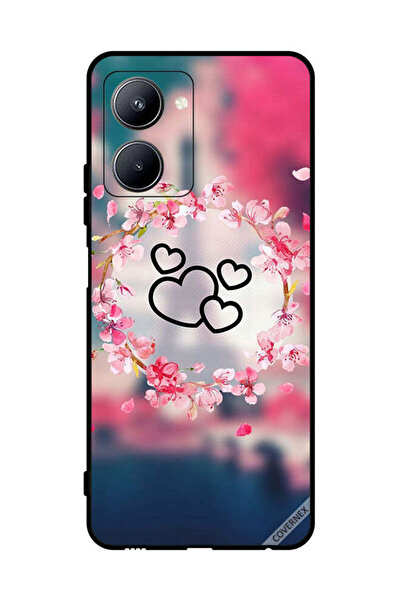 Covernex غطاء حماية لهاتف Realme C33 بتصميم قلوب ومشبك فني