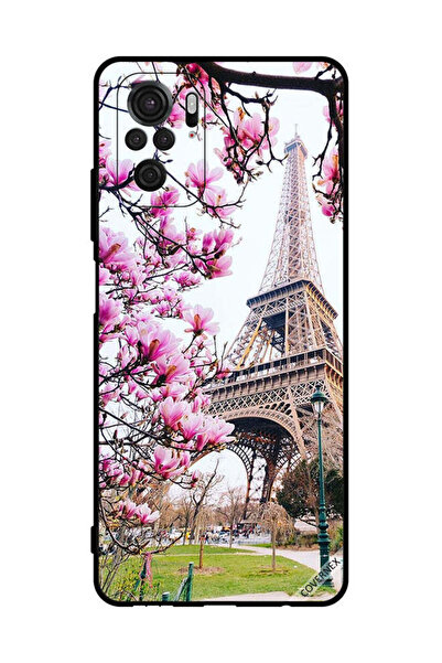Covernex غطاء حماية لهاتف شاومي ريدمي نوت 10 إس 4 جي - زهور وبرج إيفل