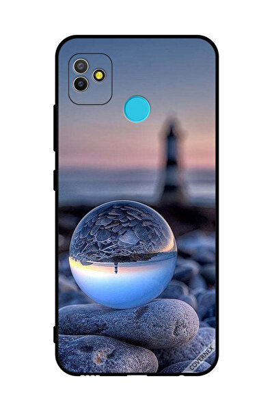Covernex غطاء حماية لهاتف تكنو بوب 5، تصوير الطبيعة في زجاج دائري