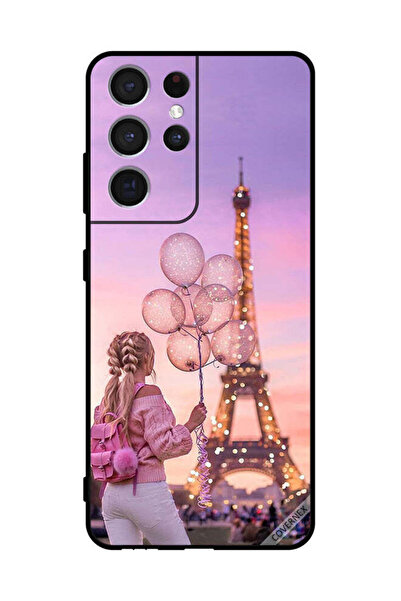 Covernex غطاء حماية لهاتف سامسونج S21 Ultra 5G فتاة تحمل بالونات