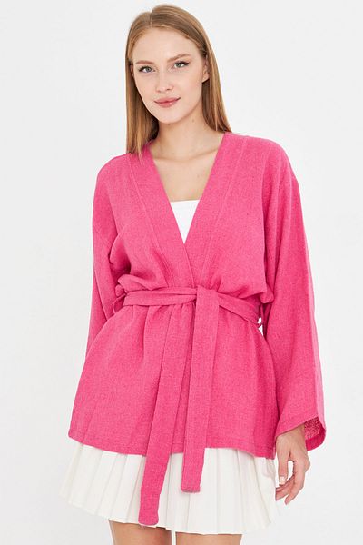 armonika Kimono de damă cu centură fucsia ARM-25Y001073