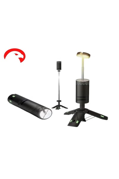 DLC فانوس تخييم خارجي قابل لإعادة الشحن مع حامل محمول