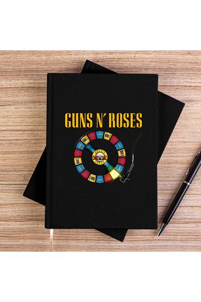 Z zepplin Guns N Roses Plaque Black Unlined Canvas Notebook