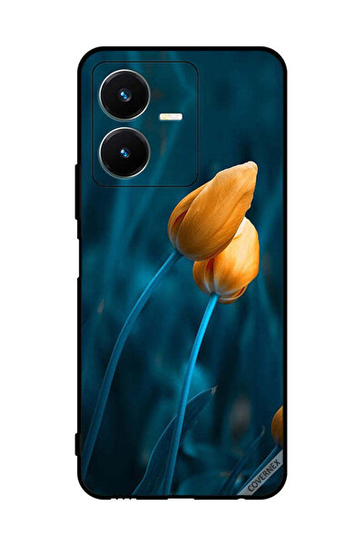 Covernex غطاء حماية لهاتف فيفو Y22s مع زهرتين لطيفتين