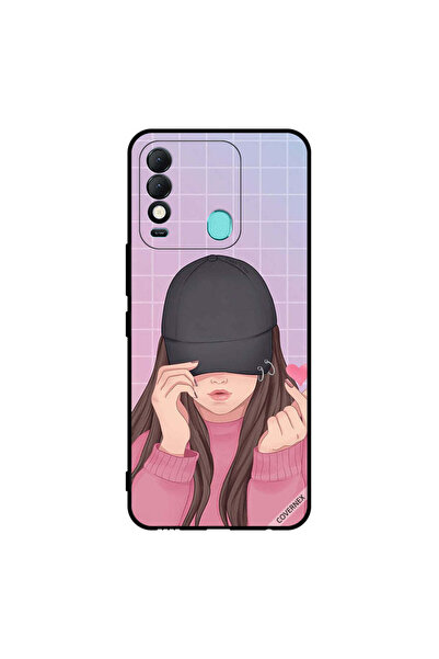 Covernex غطاء حماية لهاتف تكنو سبارك 8 - فتاة ذات قبعة سناب لوف