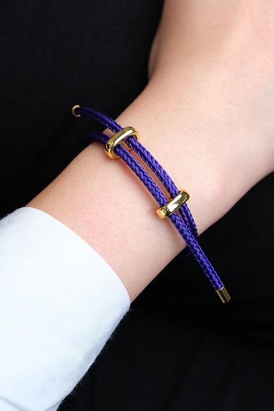 Jack Ferrero Gold Steel / Unisex Colorful String Bracelet (Adjustable)