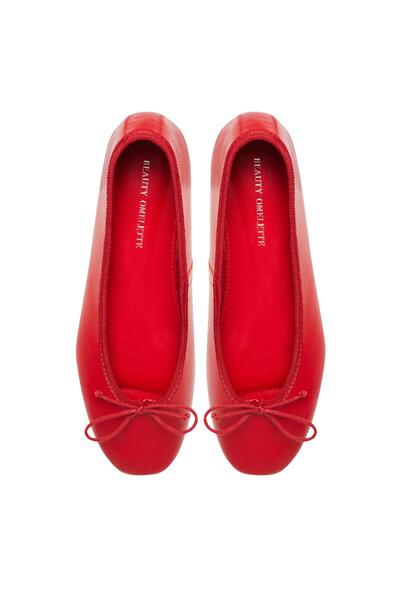 Beauty Omelette Kırmızı BO Klasik Balerina Babet