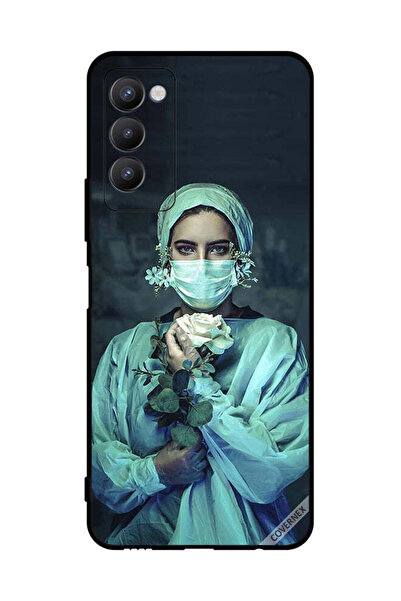 Covernex غطاء حماية لهاتف تكنو كامون 18 بي ممرضة تحمل زهرة