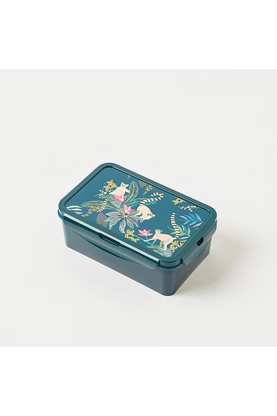 Juniors Raccoon Print Lunch Box with Clip Lock Closure - 1.2 L