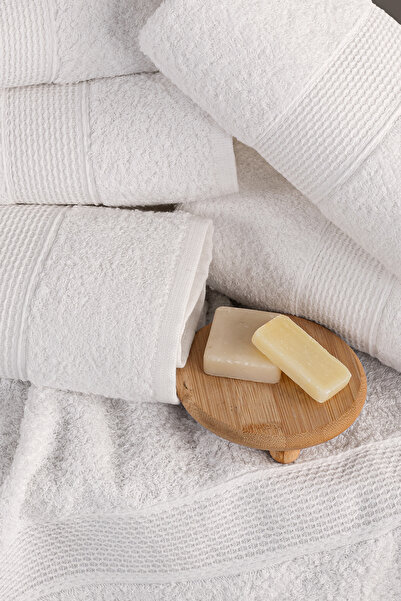 Güvenal Blanc 4-Piece 50X90Cm Hand Face & Hair Towel Set |   Towel |   Hand Towel |   Bath Towel I Dowry Towel