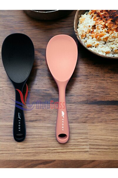 Multiamo Sert Uçlu Isıya Dayanıklı Yanmaz Yapışmaz Silikon Kaşık 2'li 22 Cm