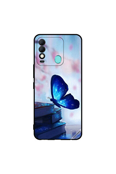 Covernex غطاء حماية لهاتف تكنو سبارك 8 بتصميم فراشة على الكتب