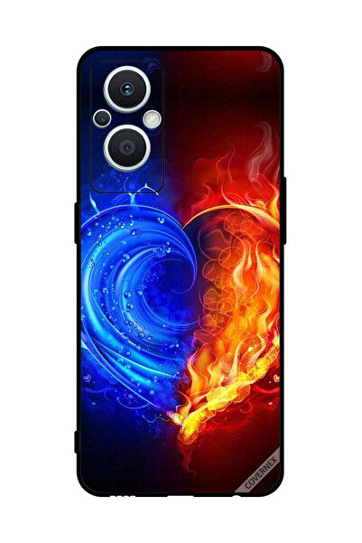 Covernex غطاء حماية لهاتف Oppo Reno 7 Lite - خلفية قلب النار والماء