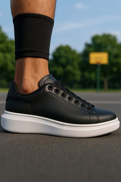 İmerShoes Casual Men's Sports Shoes Lace-Up Stitching Detail Lightweight Thick High Sole Sneaker Mc001