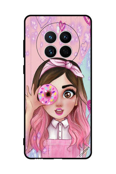 Covernex غطاء حماية لهاتف هواوي ميت 50 - رسم فتاة محبة للدونات