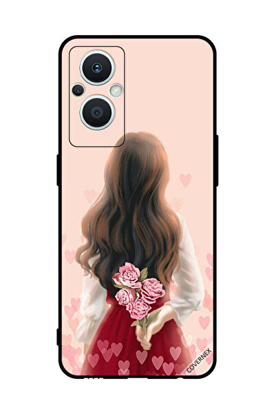 Covernex غطاء حماية لهاتف Oppo Reno 7 Lite فتاة تخفي الزهور