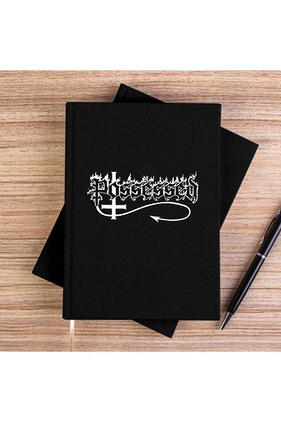Z zepplin Possessed Text Logo Black Unlined Canvas Notebook