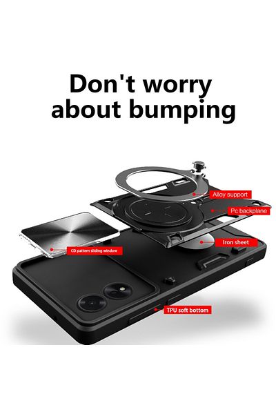 SKYDDAR INNOVATION Husă pentru Motorola Moto G14, CamGuard Pro, inel magnetic, protecție cameră, set autocolante, albastră