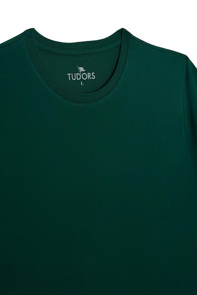 Tudors Unisex Slim Fit Slim Fit 100% Cotton Soft Textured Green Crew Neck T-Shirt
