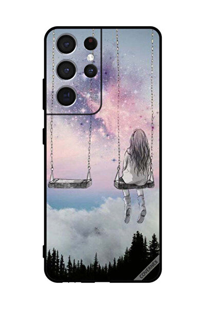 Covernex غطاء حماية لهاتف سامسونج S21 ألترا 5G، رسم فتاة وحيدة