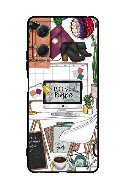 Covernex غطاء حماية لهاتف شاومي ريدمي نوت 12 - مشبك فني من Boss Babe