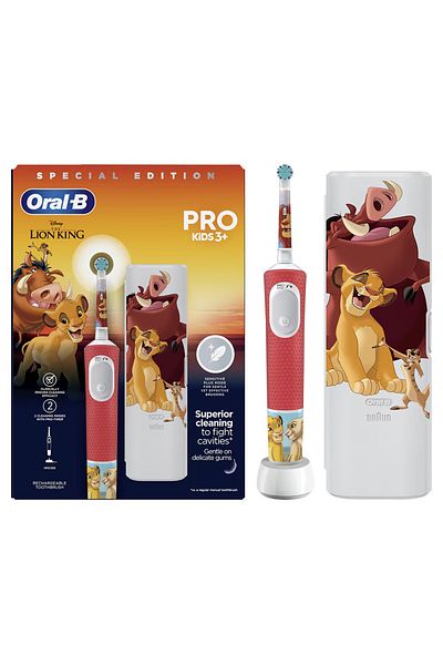 Oral-B Periuță de dinți electrică Oral-B Pro Kids Lion King pentru copii, curățare 2D, 2 programe