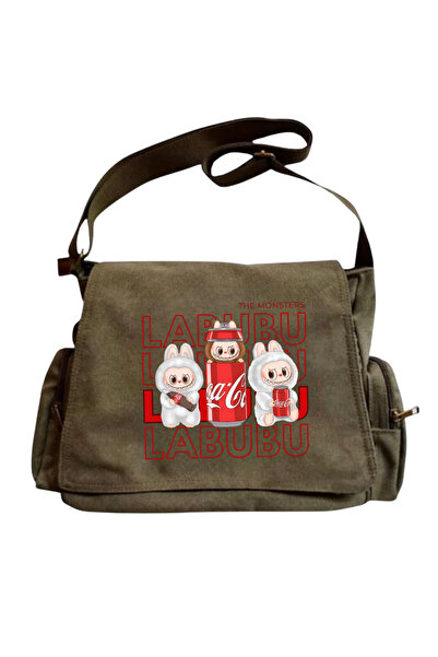 MODA Labubu Design Haki Postacı Çanta Unisex Sokak Tarzı