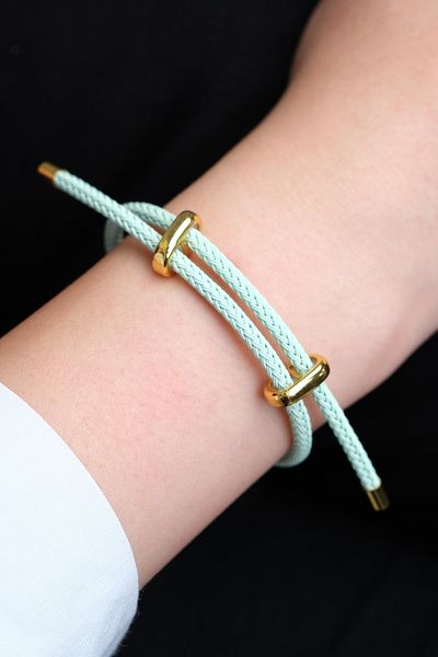 Jack Ferrero Gold Steel / Unisex Colorful String Bracelet (Adjustable)