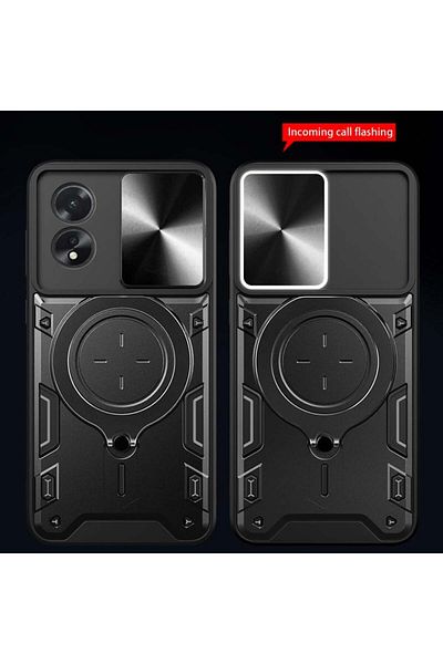 SKYDDAR INNOVATION Case for Oppo A60 4G, CamGuard Pro, Magnetic Ring, Camera Protection, sticker set, Red
