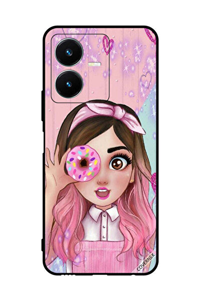 Covernex غطاء حماية لهاتف Vivo Y22s برسومات فتاة محبة للدونات