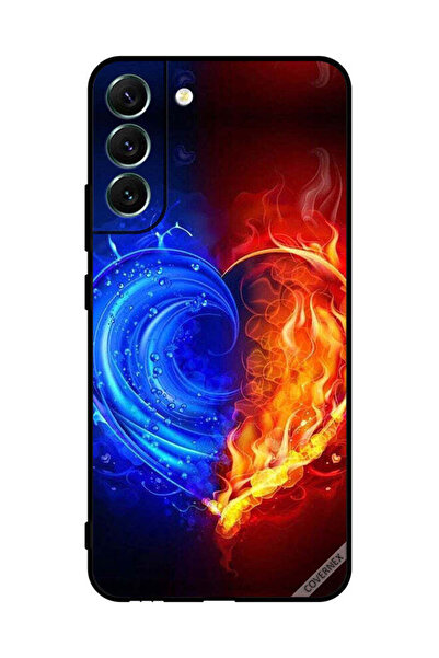 Covernex غطاء حماية لهاتف سامسونج S22+ 5G بخلفية قلب النار والماء