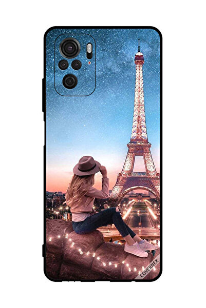 Covernex غطاء حماية لهاتف شاومي ريدمي نوت 10 إس 4 جي - فتاة القبعة وبرج إيفل