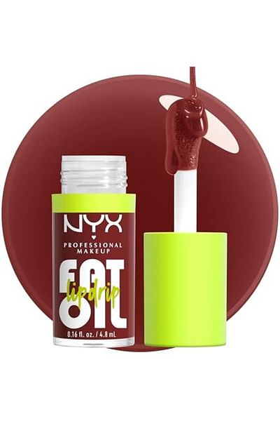 NYX Professional Makeup Fat Oil Lip Drip, Moisturizing, Shiny, Vegan Tinted Lip Gloss, Non-Sticky Fi
