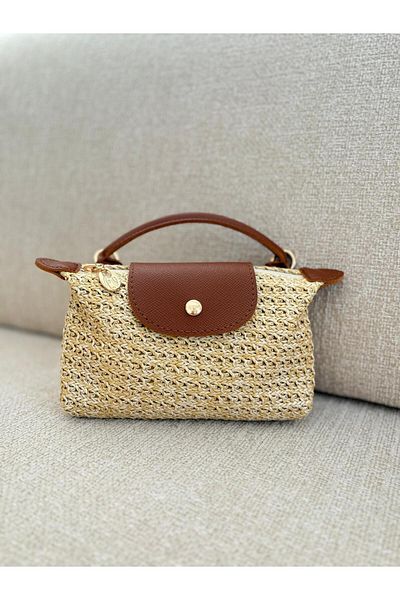 Z&M COLLECTION BAG SHOPPİNG Straw Single Handle Zipper Closure Snap Detailed Hand and Shoulder Women's Bag