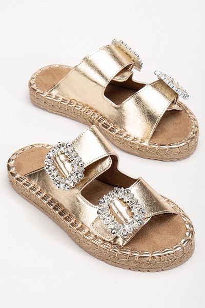 ACMZ SHOES Summer Stone Detailed Slippers