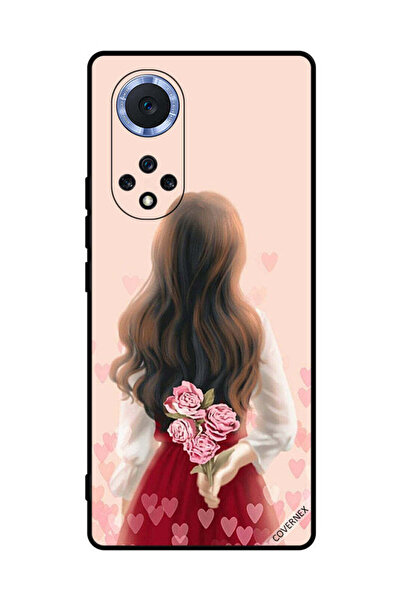 Covernex غطاء حماية لهاتف Honor 50 Pro فتاة تخفي الزهور