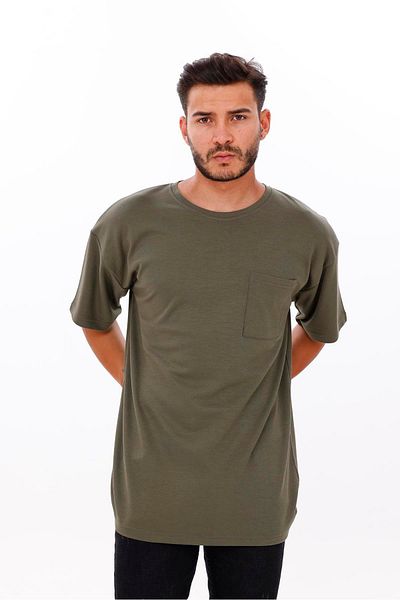 yakamor Men's Oversize Doubleface Pocket Tshirt