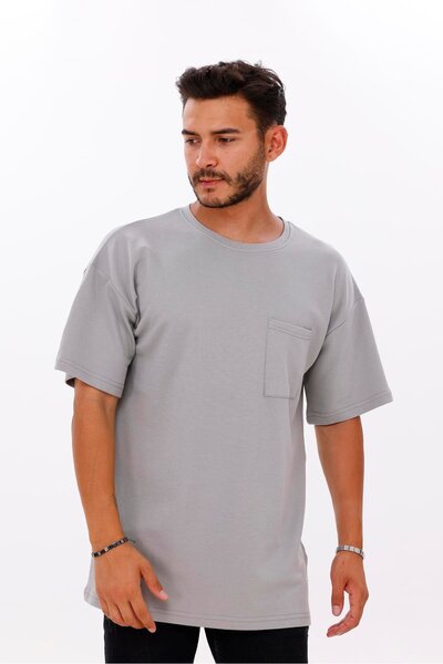 yakamor Ανδρικό μπλουζάκι με oversized τσέπες διπλής όψης