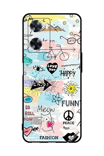 Covernex غطاء حماية لهاتف Oppo A77s Doodle Meow Enjoy