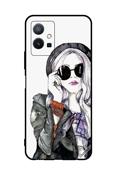 Covernex غطاء حماية لهاتف فيفو T1 5G زجاجي أنيق وجذاب بتصميم فتاة
