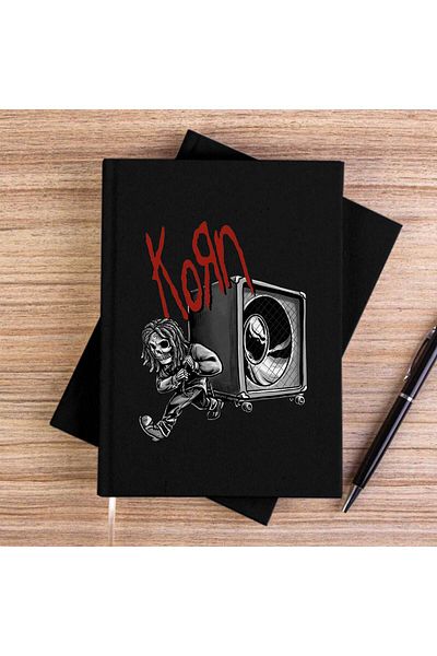 Z zepplin Korn Skeleton Pulling Haporlor Black Unlined Canvas Notebook