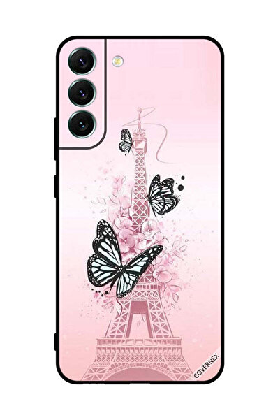 Covernex غطاء حماية لهاتف سامسونج S22+ 5G برسومات فراشات على برج إيفل